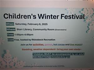 Join us at Starr Library for a fun Winter Festival!